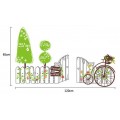 Home Green Fence Wall Sticker